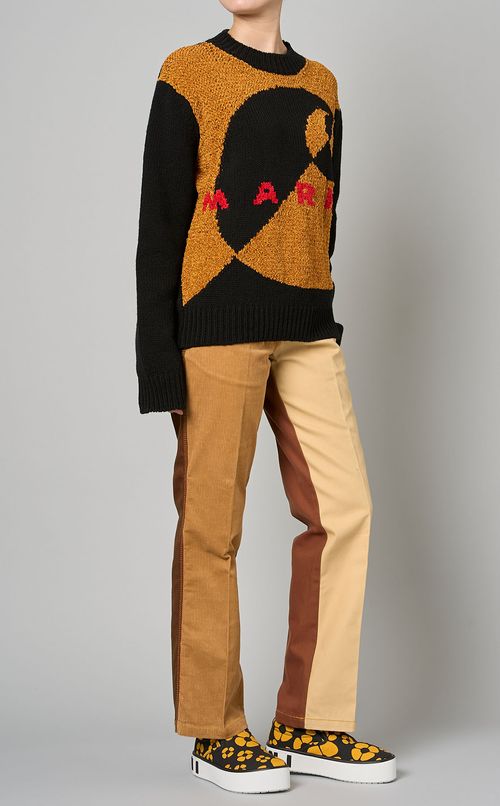 カラーブロック切替フルレングスパンツ