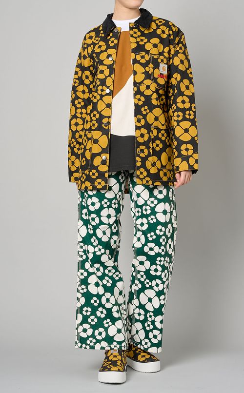 フラワープリントカバーオールジャケット