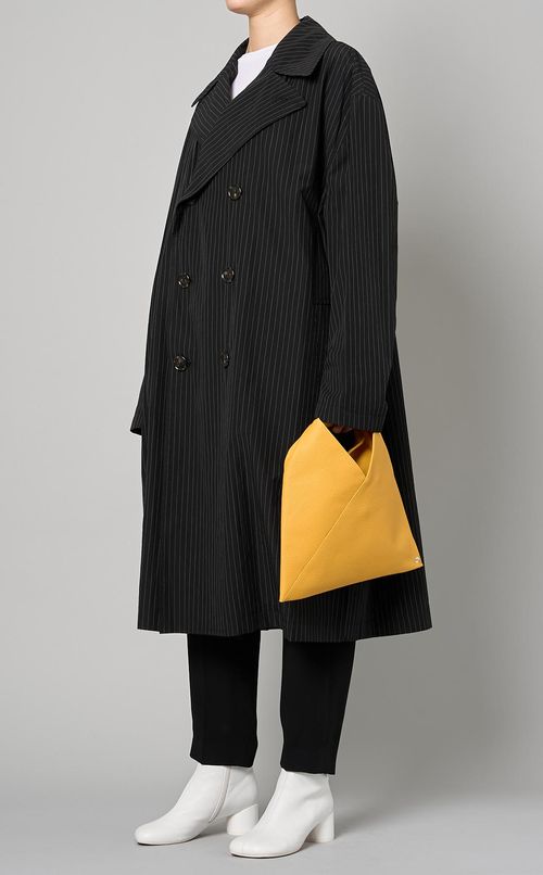 コットンピンストライプロングコート