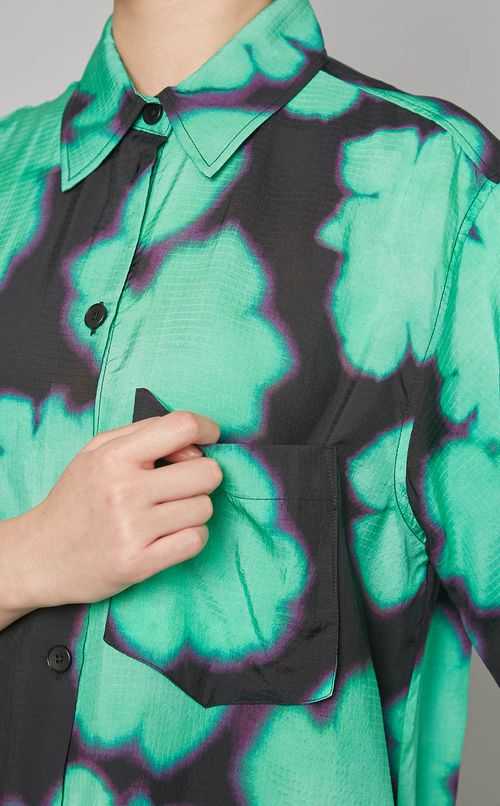 リーフプリントショー卜リーブシャツ