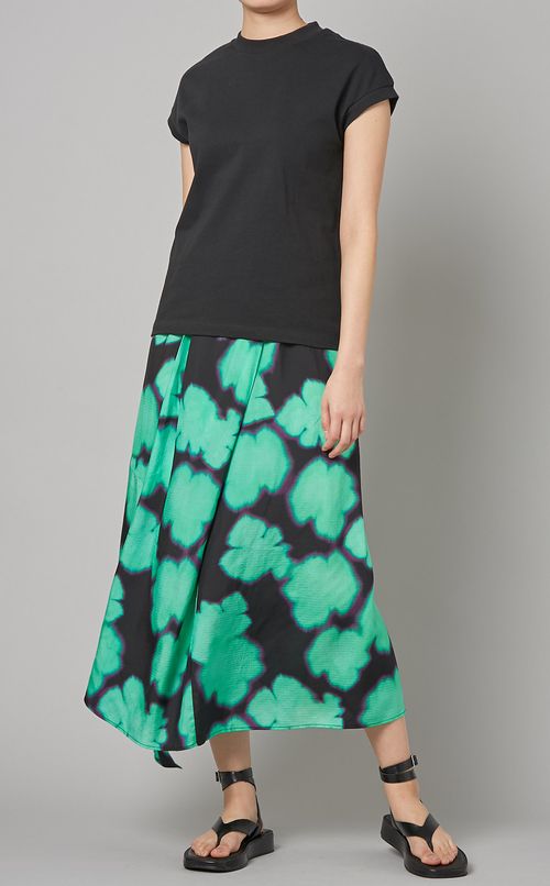 リーフプリントウエストバンドスカート