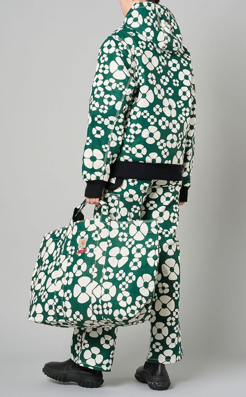 フラワープリントキャンバストートバッグ