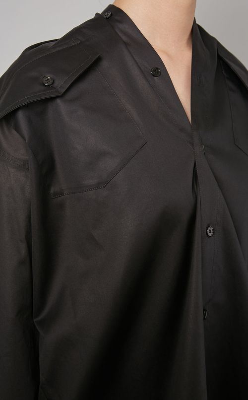 ポプリンルーズロングスリーブシャツ