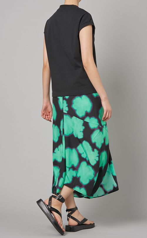 リーフプリントウエストバンドスカート