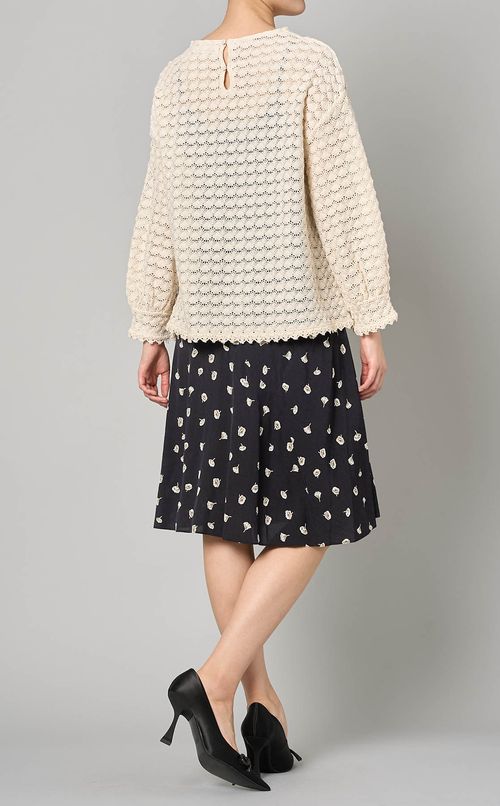 シェルモチーフレースブラウス