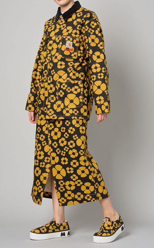 フラワープリントスリットスカート