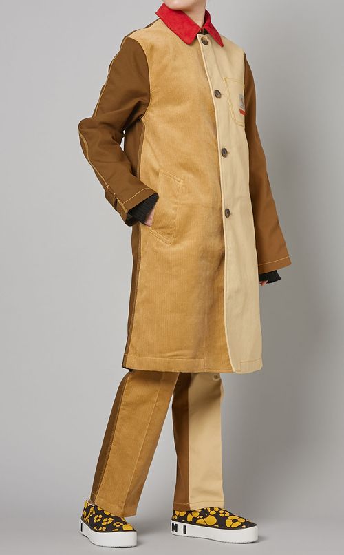 カラーブロック切替フルレングスパンツ