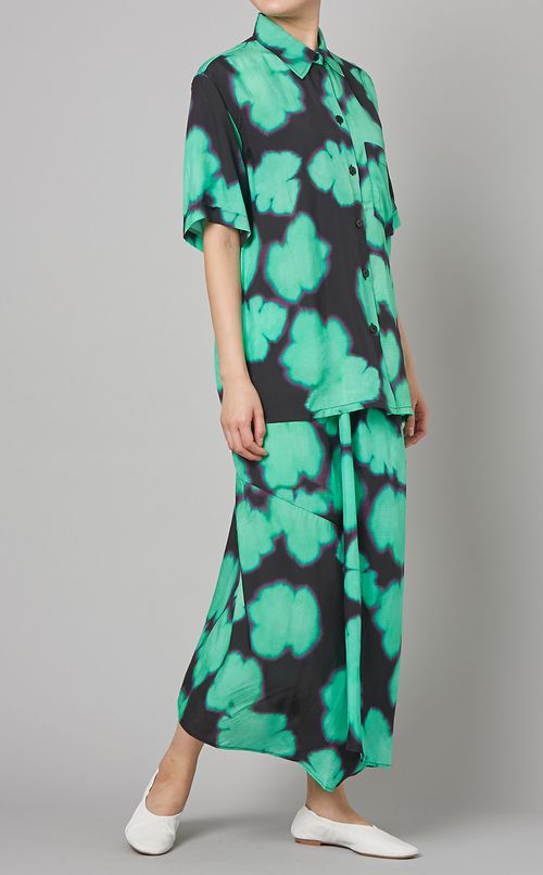 リーフプリントウエストバンドスカート