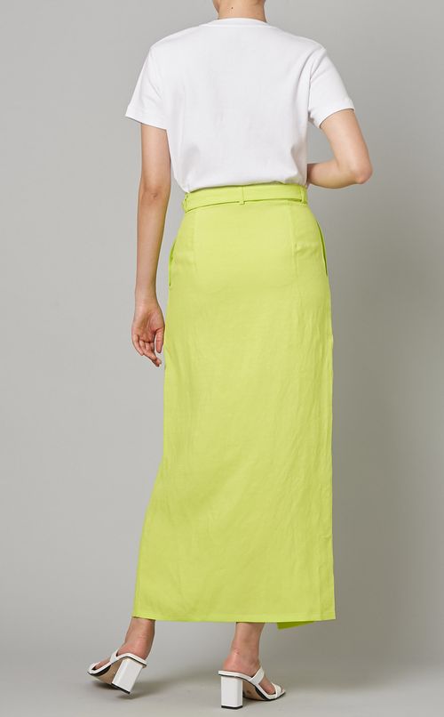 ミディアムレングスラップスカート