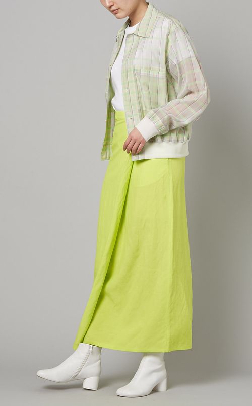 ミディアムレングスラップスカート