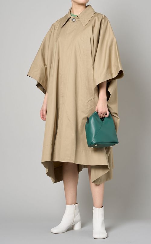 ステンカラーロングケープコート