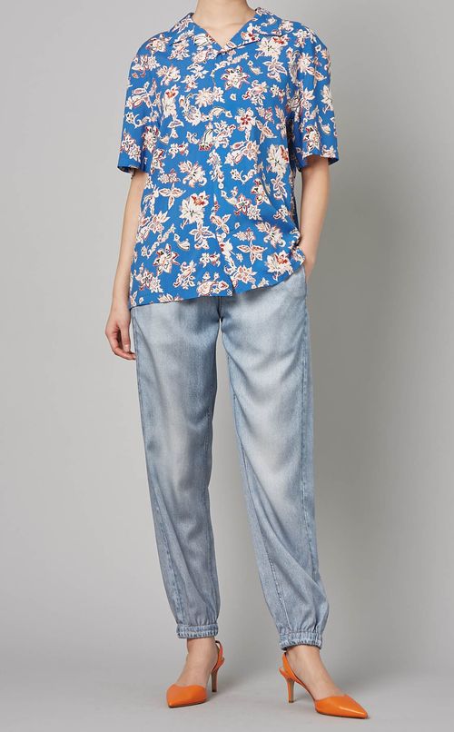 デニムプリントリラックスジョガーパンツ