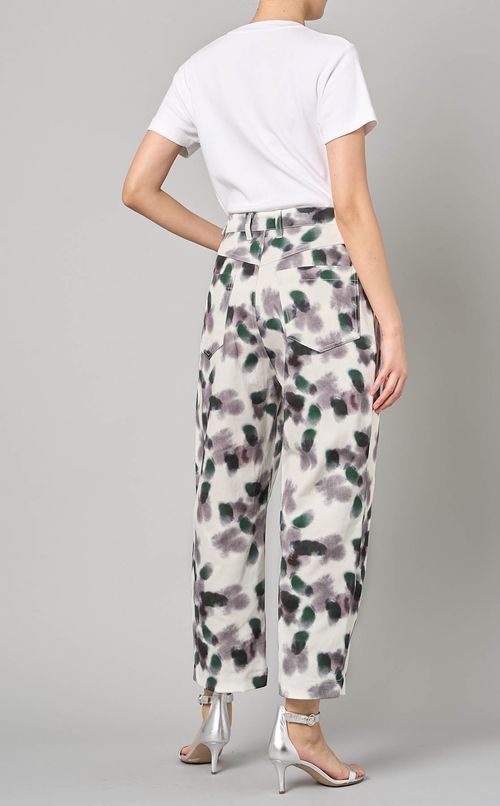 ビッグドットプリントデニムパンツ