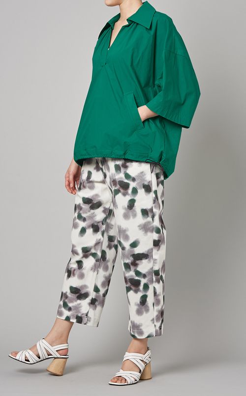 ビッグドットプリントデニムパンツ