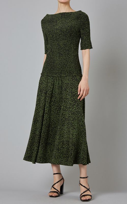 ドットシャーリングロングワンピース