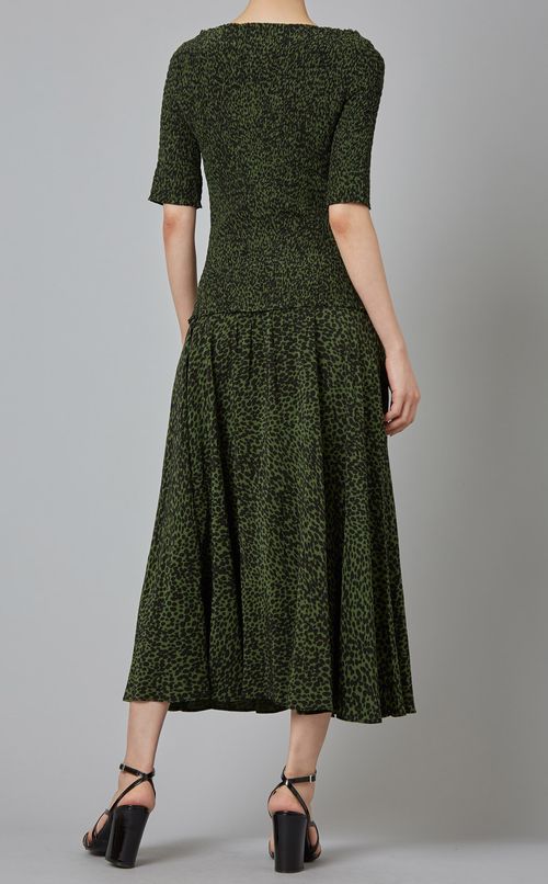 ドットシャーリングロングワンピース