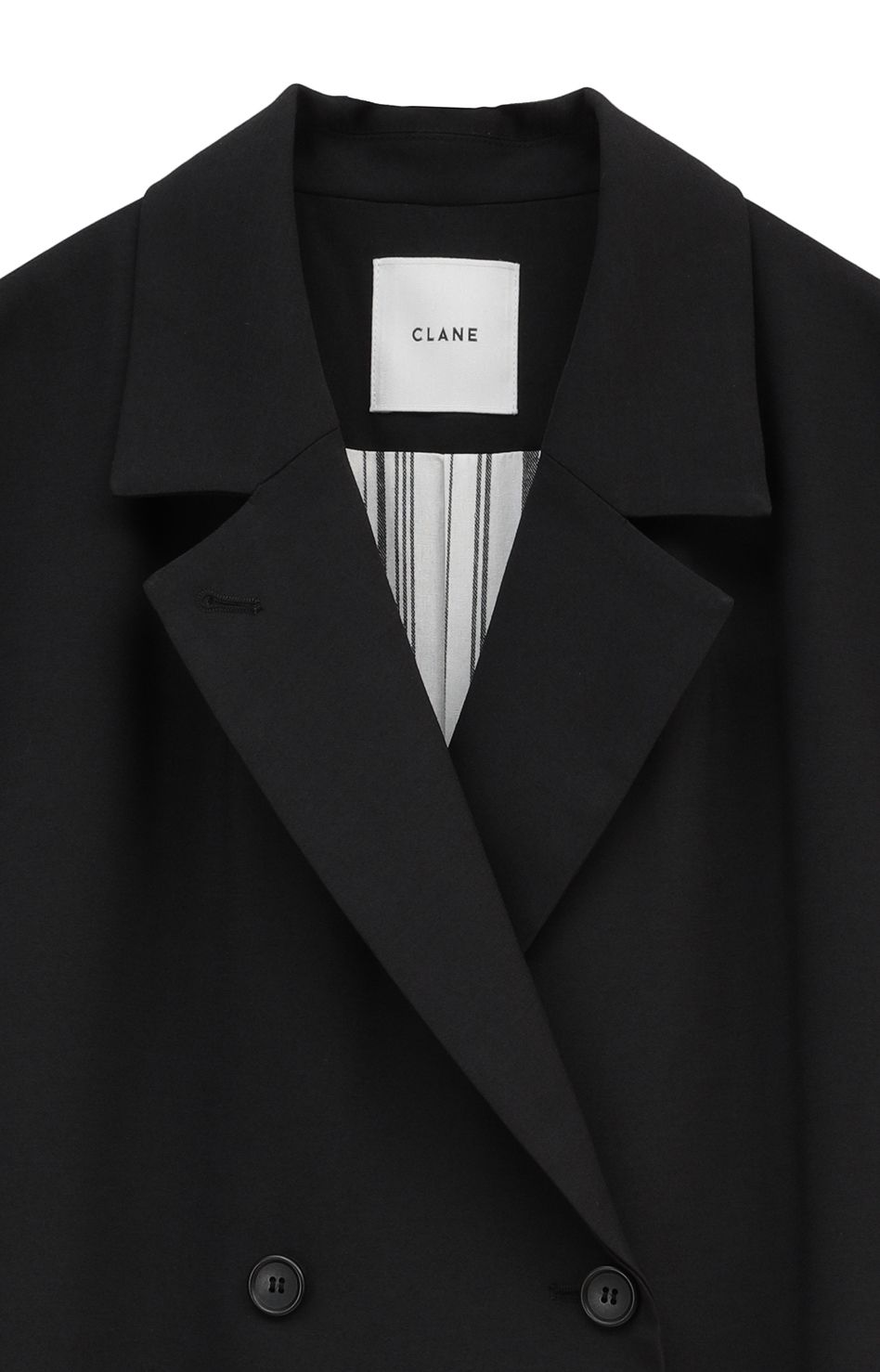CLANE ダブルブレストジレ ブラック CLANE|ベルト付ダブルブレステッドジレ