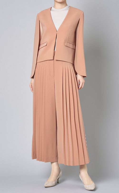 ノーカラーケープジャケット