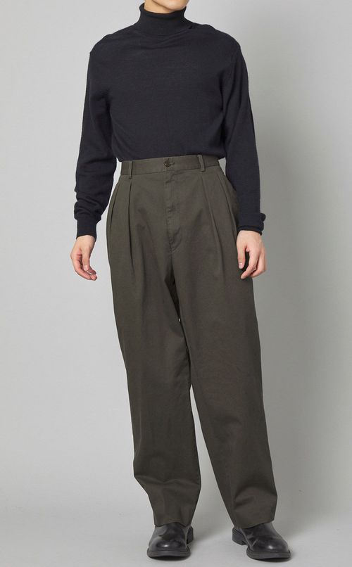 コットン2タックチノパンツ