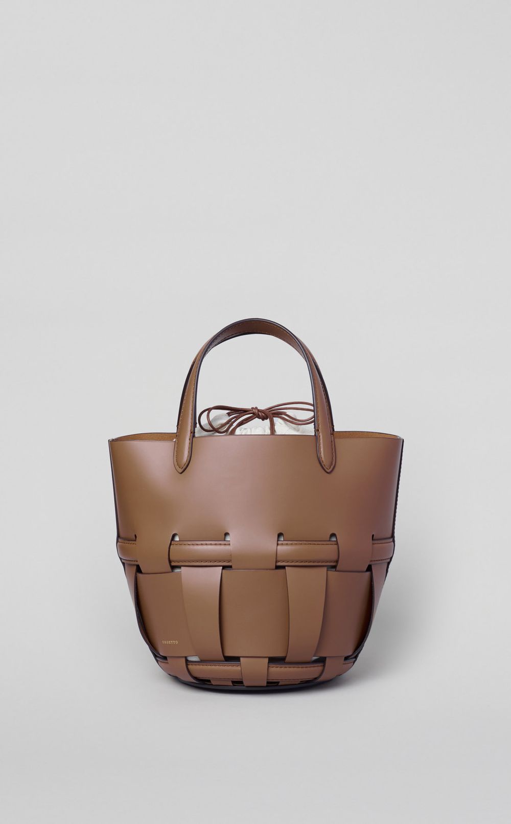 レザーバケットハンドバッグ