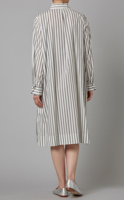 スリットストイライプシャツワンピース