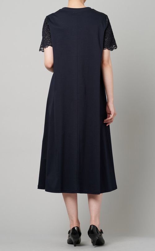 レース切替フレアワンピース