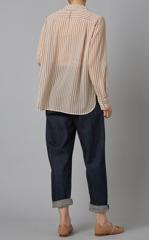 ラウンドカラーシャツブラウス