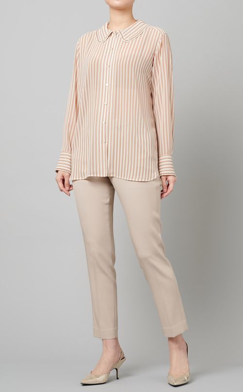 ラウンドカラーシャツブラウス