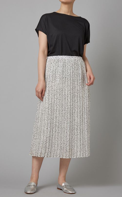 ランダムドットプリーツスカート