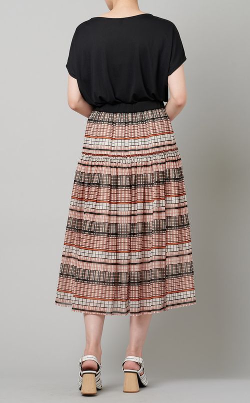 プリントティアードスカート