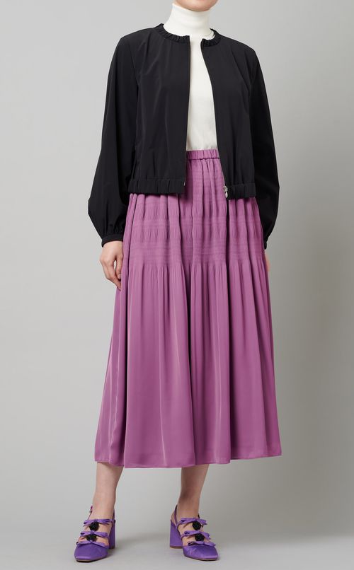 ストレッチノーカラーブルゾン