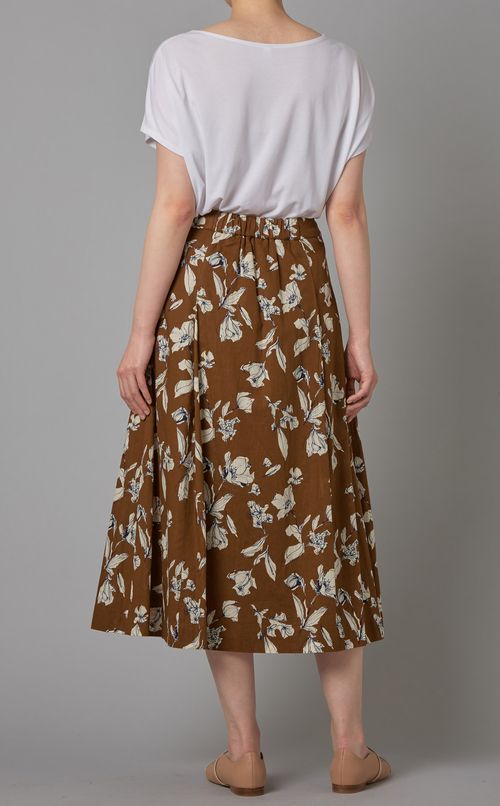 コットンリネンプリントスカート