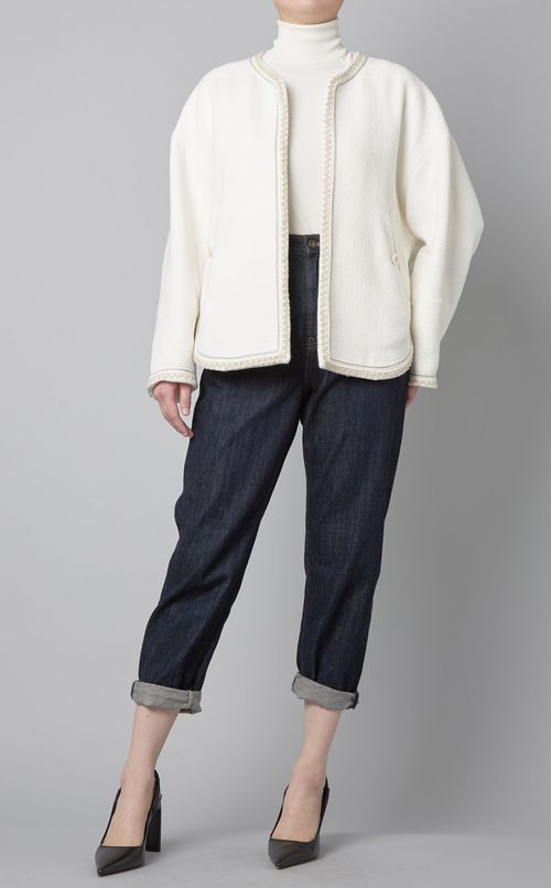 ノーカラーオーバーサイズジャケット