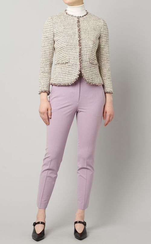 スリムツイードノーカラージャケット