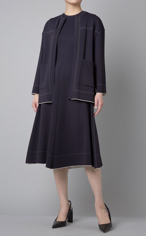 ダブルフェイスフレアワンピース