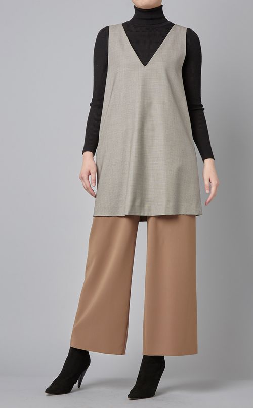 シルク混ノースリーブプルオーバー