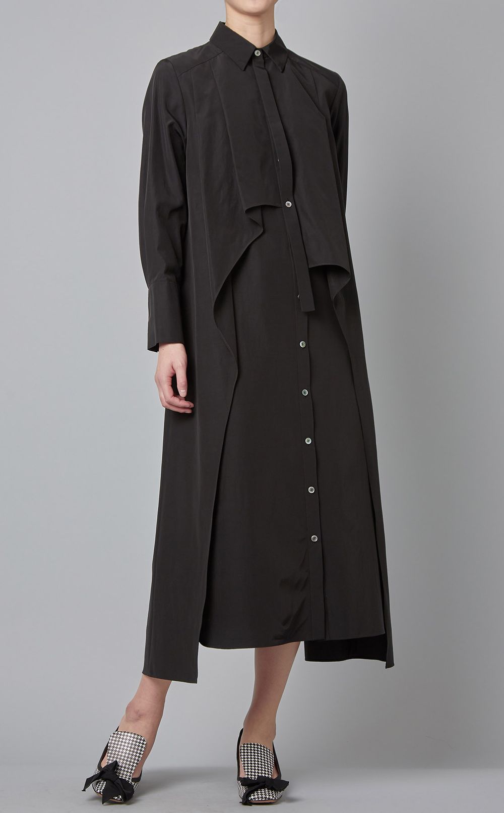 レイヤードシャツワンピース