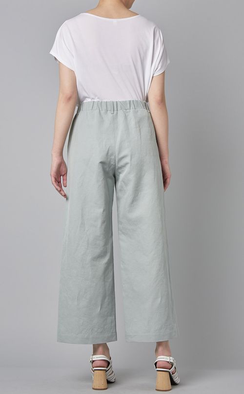 リネン混ワイドパンツ