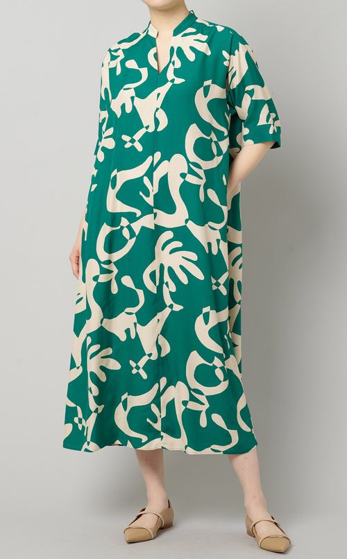 スキッパープリントワンピース