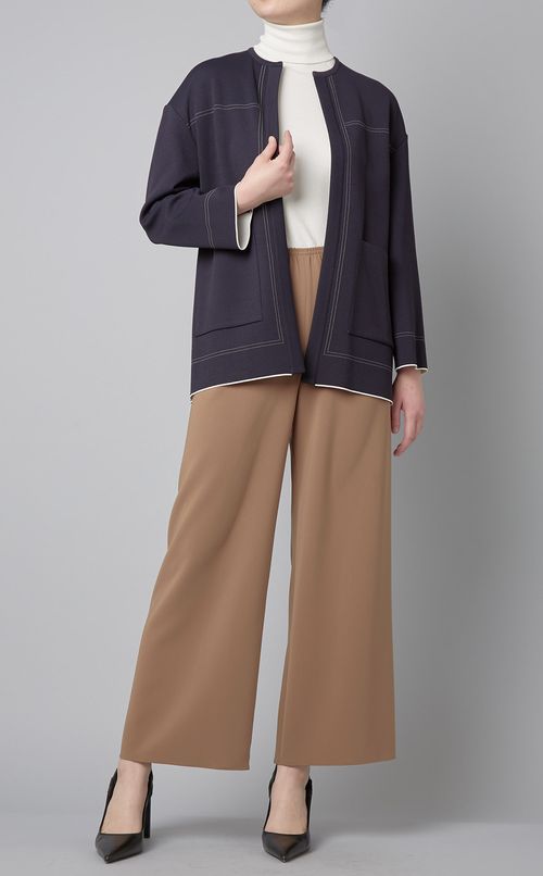 ダブルフェイスポケットカーディガン