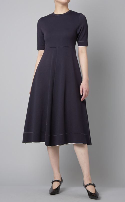 ダブルフェイスフレアワンピース