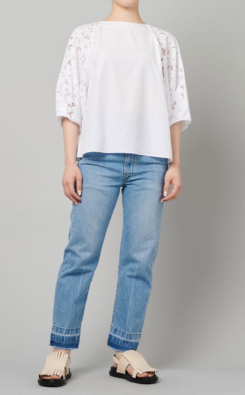 レースバルーンスリーブブラウス