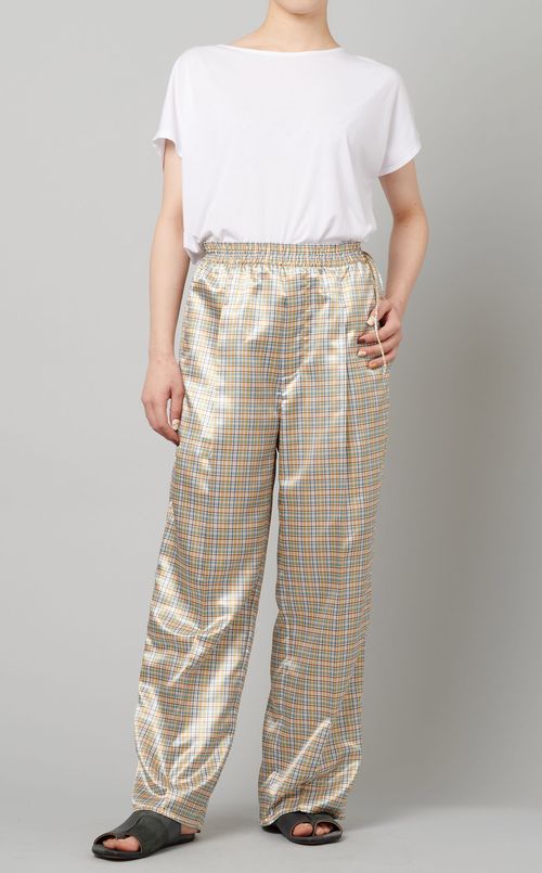 チェックプリントイージーパンツ