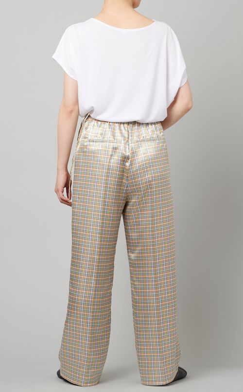 チェックプリントイージーパンツ