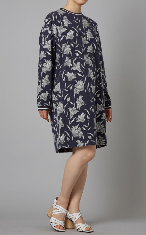 リブデザインジャージーワンピース