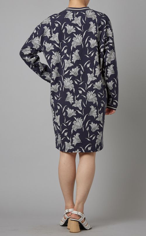 リブデザインジャージーワンピース