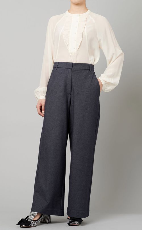 デニムライクジャージーワイドパンツ