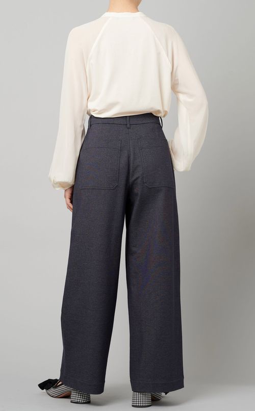 デニムライクジャージーワイドパンツ