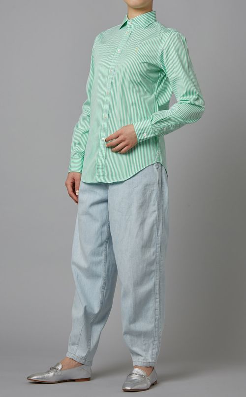 コットンストライプシャツ