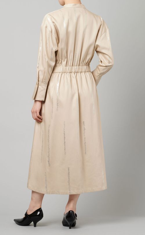 箔プリントシャツワンピース